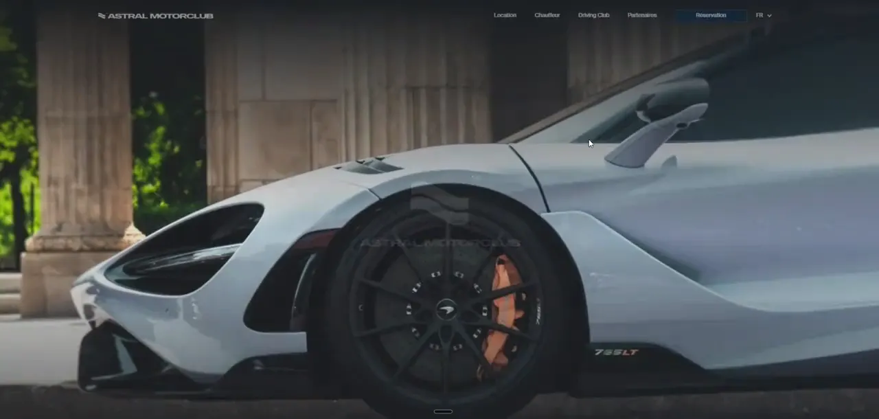 Site Astral Motorclub, réalisé par Web journey