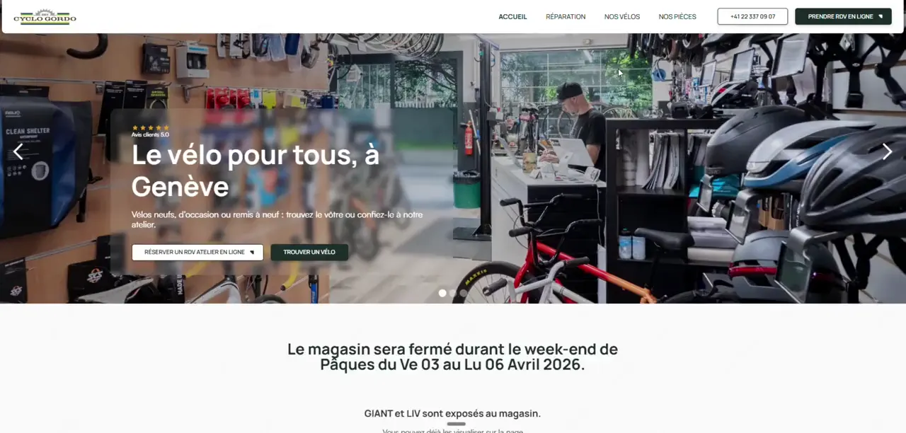 Site Cyclo Gordo, réalisé par Web journey