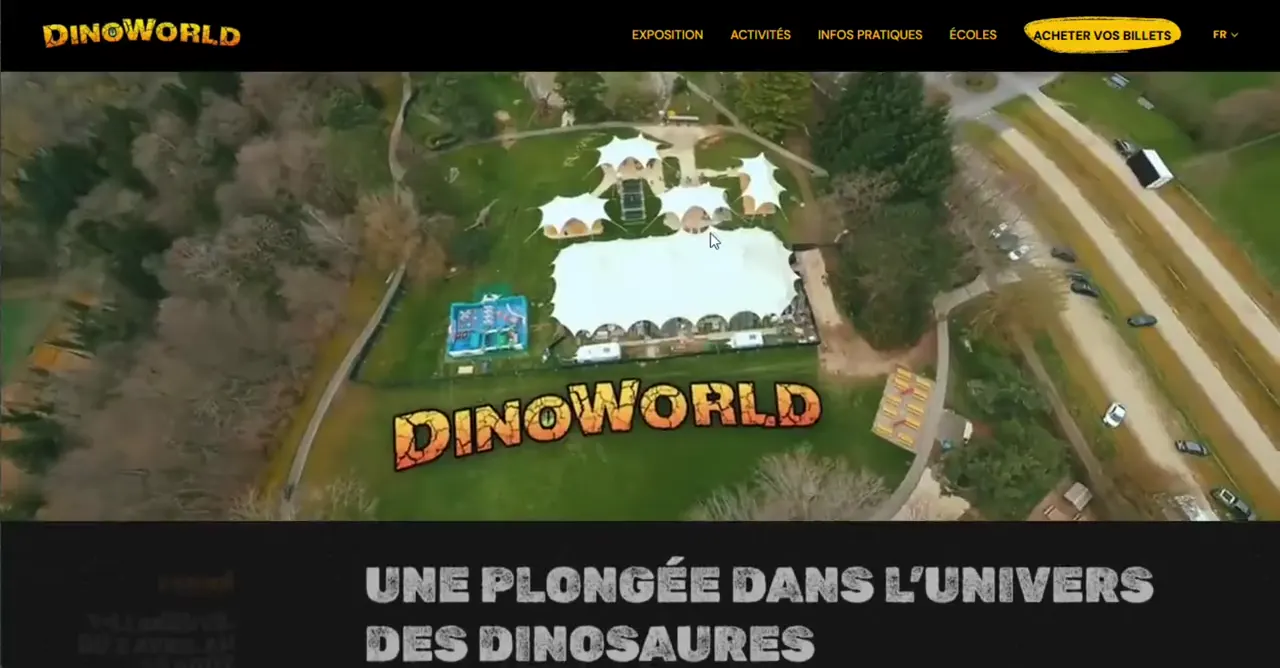 Site DinoWorld, réalisé par Web journey