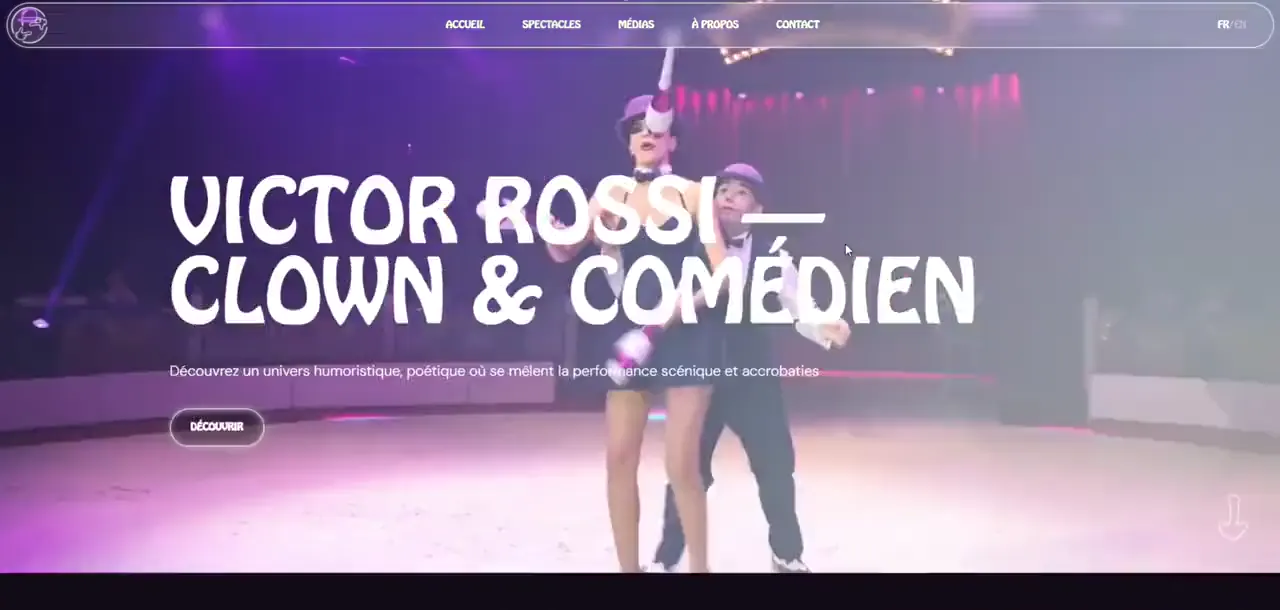 Site Victor Rossi, réalisé par Web journey