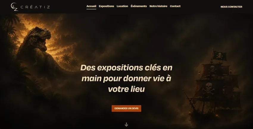 Page d'accueil du site Créatiz
