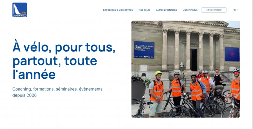 Page d'accueil du site Geneva Velo